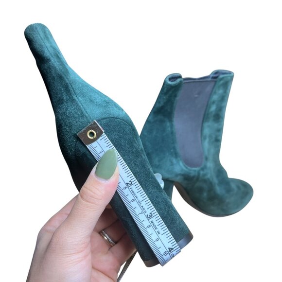 Dolce & Gabbana Green Suede Block Heel Ankle Boot 7.5 Winter Holiday Christmas - Picture 14 of 14